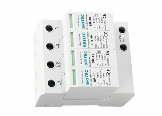 BR-40 4P 4 Pole Type 2 Surge Protection Device For 3 Phase High Performance Varistor