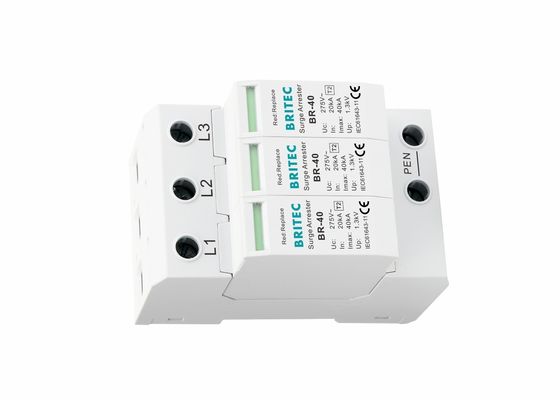 3phase Type 2 Lightning Protector 40kA SPD Surge Protective Devices Pluggable Surge Protection