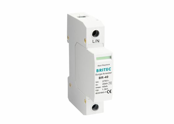 EN61643-11 40kA Type 2 Surge Protection Device 35mm Din Rail Lightning Protector