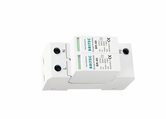 60kA Discharge Current Surge Arrester with Pluggable Module and UL94-V0 Thermoplastic for AC Power Protection