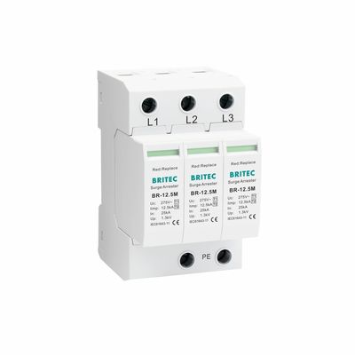 UL94-V0 Flame Retardant 12.5kA Iimp 3P T1+T2 Surge Protective Device for AC Networks