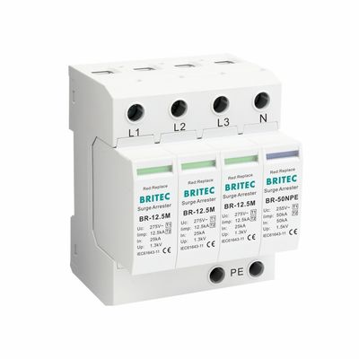 BR-12.5M 4P Type 1 Surge Protection Device spd surge protector ac type 1 12.5ka spd type 1 spd Überspannung 12.5ka surge suppressor industrial surge protective device