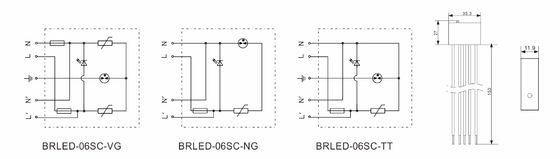BRLED-06SC LED Surge Protection Device 6kA 275V
