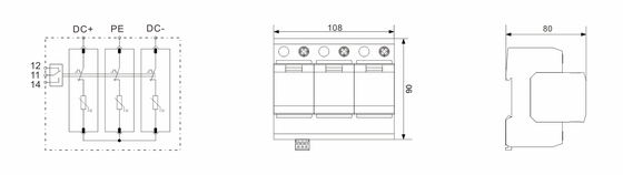 BRPV3-1000-20 DC Surge Protection Device 1000V Solar Systems spd 1000v dc t1 t2