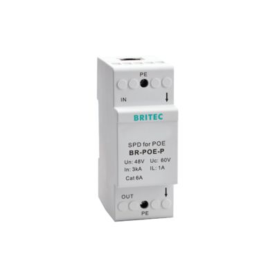 POE Surge Protector with 5KA Nominal Current IP20 Protection and Steel Enclosure for RJ45 Network Surge Arrestor