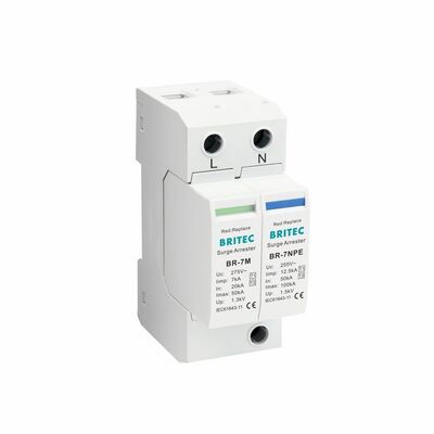 7KA Lightning Impulse Current Type 1+2 Surge Protection Device with DIN-rail Mounting