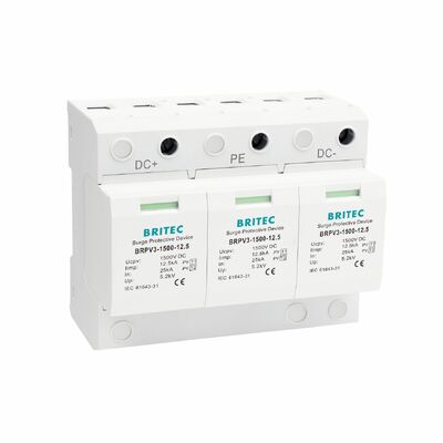 BRPV3-1500-6.25 PV Surge Arrester Module 3 Protection Device Solar Power Systems spd 1500v dc t1 t2  Solar Dc Spd pv lightning arrester  Type 1+2 PV surge protector