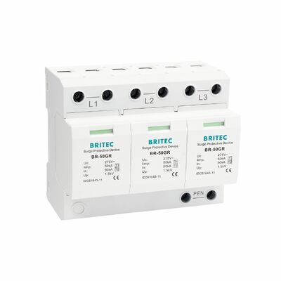 BR-50GR 3+1 OEM ODM spark gap 50ka Surge Protective Device Low Voltage Electrical Class 1 Surge Arrester  type 1 spd Surge Protective Devices for Low-Voltage  LV