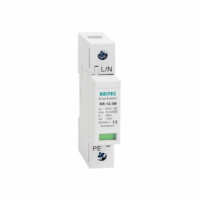 320V White Power Surge Protection Device with 12.5kA Type 1+2 Class I+II and IEC61643-1 Safety Standards