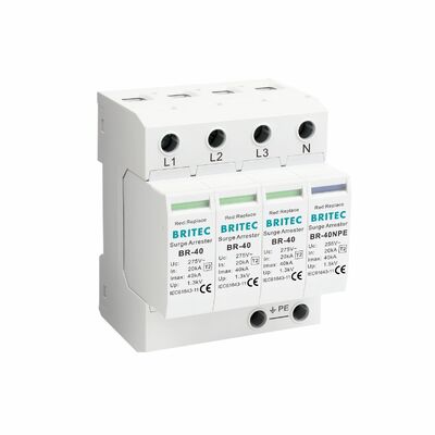 BR-40 275 6+1 Type 2 Surge Protector275V din rail lightning arrester 3 phase spd