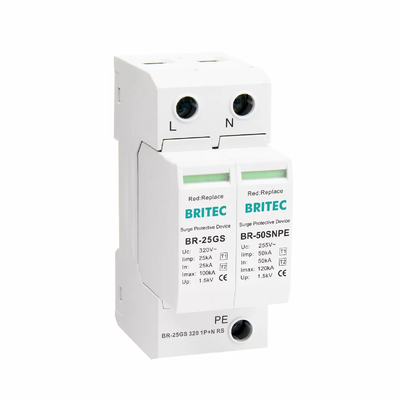 25kA Type 1+2 Surge Arrester with DIN Rail 35mm Mounting for Reliable Surge Protection Device