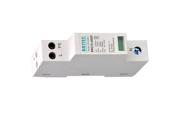Single Phase Type 2 And Type 3 AC Surge Arrester With Fault Indication Narrow Size