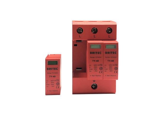 Type 2 Three Phase 3 Poles Class II Surge Arrester 40kA 320V Lighting Protection