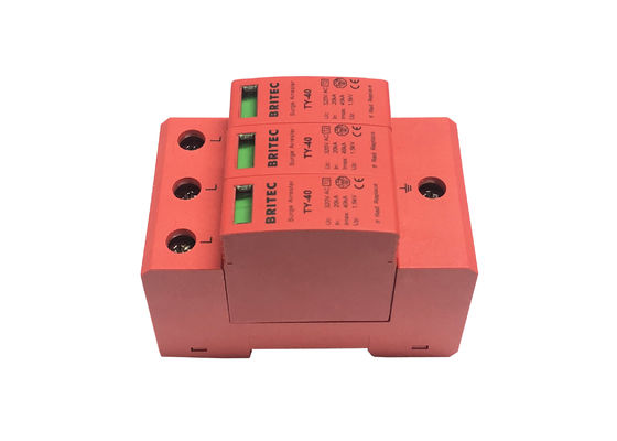 Type 2 Three Phase 3 Poles Class II Surge Arrester 40kA 320V Lighting Protection