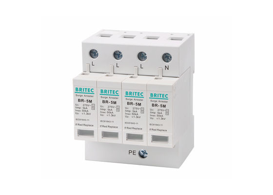 Type AC Voltage 3 Phase 5KA 4 Pole 275V Surge Protector SPD for Industrial Power Protection