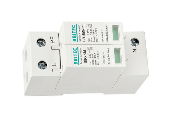 1P + NPE Ac 320v Power Lightning Arrester Surge Arrester Class I + II AC SPD Surge Protector For Home