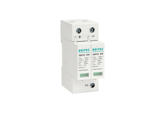 600V DC 20-40kA PV Lightning Protection Surge Arrester SPD for Solar Systems