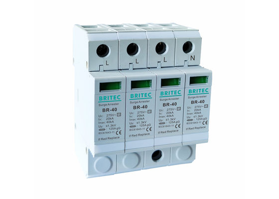 4P 40KA 275V 4 Pole Surge Protector IEC 61643-11 Standard
