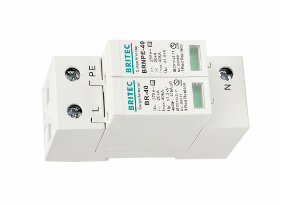 IEC 61643-11 Type 2 Surge Protection Device with 40kA 1P+NPE Lightning Protection and DIN Rail Mounting