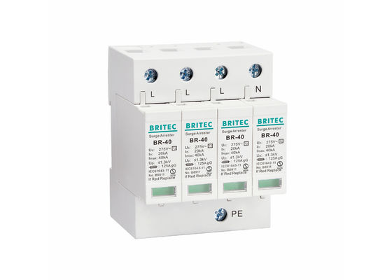 Three Phase 40KA Low Voltage Surge Protection Device SPD for Electrical Network Protection