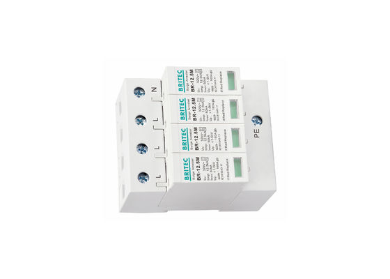 12.5kA Type 1+2 320V 4P Household Surge Protector Lightning Protection