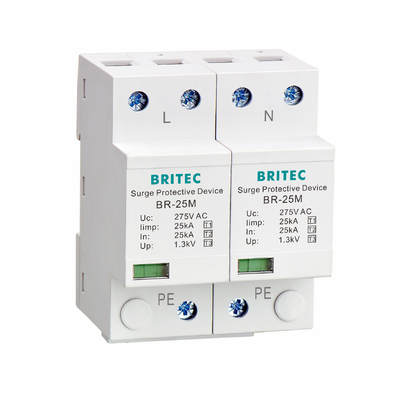 BR-25M 1P T1 Class I+II 25kA Single Phase SPD surge Arrestor  lightning protector