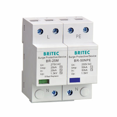 BR-25M 1P+1NPE 25kA Surge Arrester Type1 Surge Arrestor thunder protector surge protection spd