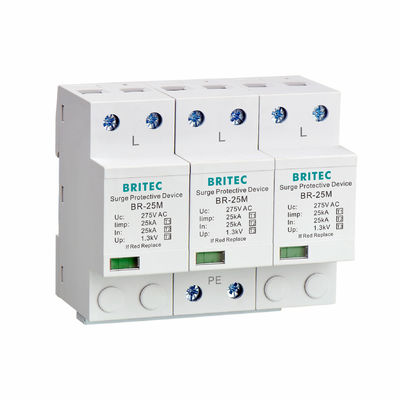 BR-25M 1P+1NPE 25kA Surge Arrester Type1 Surge Arrestor thunder protector surge protection spd