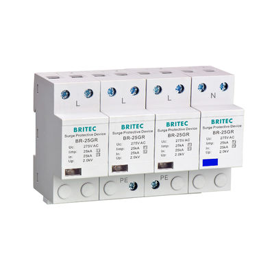 BR-25M 3P+1NPE 25kA T1+T2 Surge Arrester B+C Low Voltage 3 Phase Surge Protector