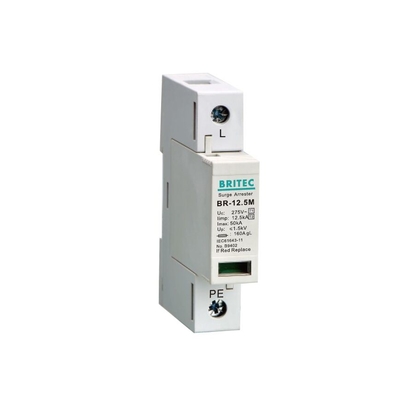 BRITEC BR-12.5M 2P 12.5kA Single Phase Spd  lightning arrester surge protective device thunder protector