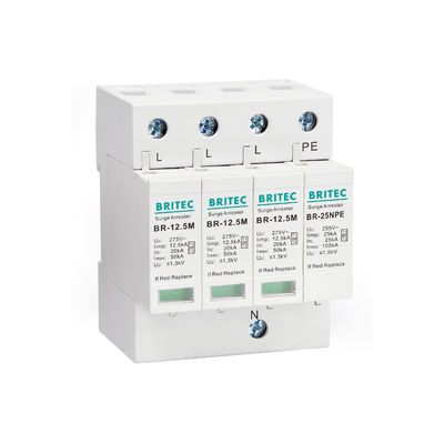 BRITEC BR-12.5M 3P Type 1 12.5kA 3 Phase Surge Protective Device SPD Arrester 12.5ka surge suppressor industrial Surge Lightning Protection