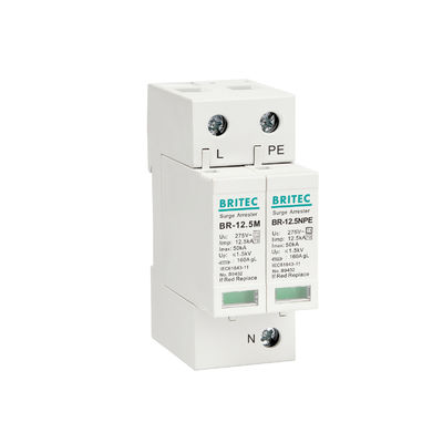 BRITEC BR-12.5M 3P+1 12.5kA Lightning Impulse Current Surge Protection Device with Plug-in Module Design and Class I+II Protection