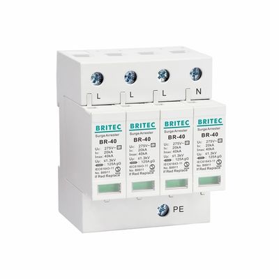 BR-40 3P Type 2 Surge Protection Device SPD T2 lightning arrester protection 275v lightning protection Electric SPD