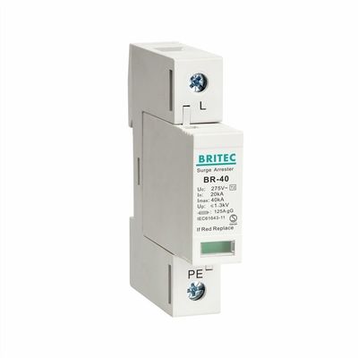 BR-40 1P+1 40kA Singel Phase Type 2 Surge Protection Device for electrical equipment surge arrester spd