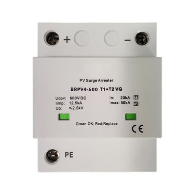 1000V DC 12.5kA Lightning Impulse Type 1+2 Photovoltaic SPD Solar Surge Arrester DC SPD Type 1