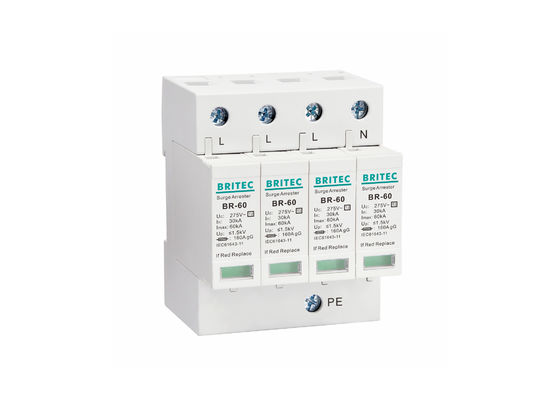 320V 60KA 4P Class II Power Surge Protection Device SPD for Lightning Protection