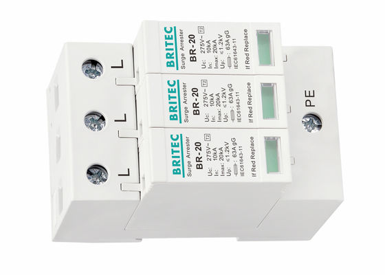 AC 275V 10kA 20kA Surge Protective Device with DIN Rail Installation for Power Surge Protection