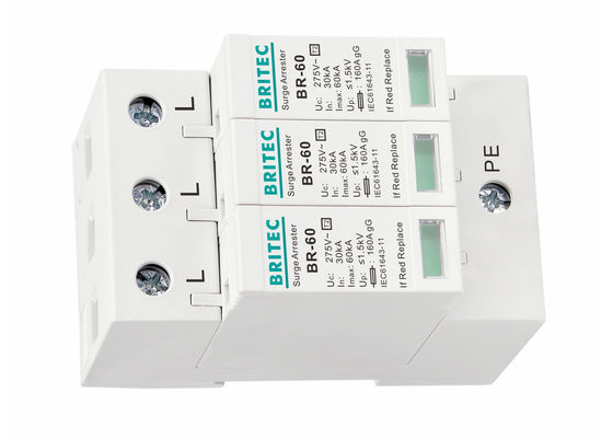 3 Pole SPD 275V Power Surge Protector 60kA T2 MOV Surge Protective Device