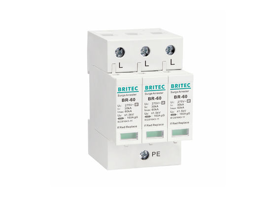 3 Pole SPD 275V Power Surge Protector 60kA T2 MOV Surge Protective Device