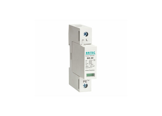 BRITEC 60kA Type 2 1P Surge Protection Device Lightning Arrester for Power System Stability