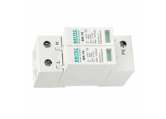 AC Type 2 Surge Protection Device 70kA DIN Rail Mountable Surge Arrester