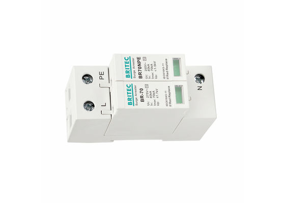 70kA Type 2 Surge Protection Device Thermal Plastic UL94-V0 Pluggable SPD Surge Arrester