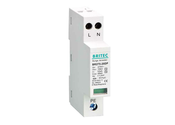 Single Module 2 Pole 20kA Surge Protective Device Type 3 With Window Indication