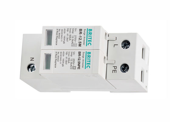 Class B + C Lightning Surge Protector 12.5kA Iimp 275V AC T1 + T2 Surge Arrestor SPD