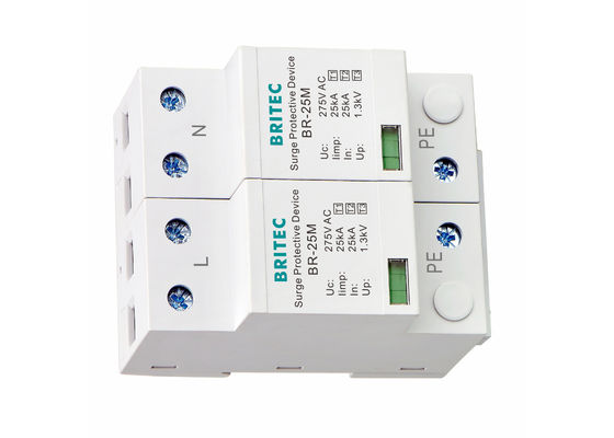 Type 1+2+3 25kA 275V SPD 2 Poles Type 1 Surge Protector Lightning Protection