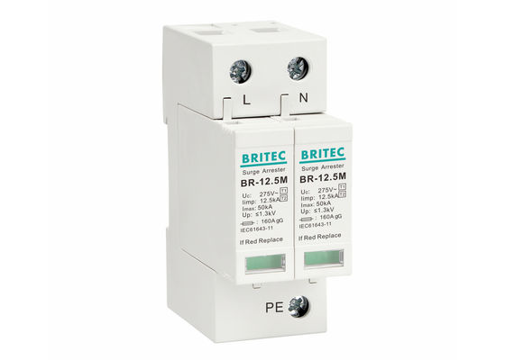 Din Rail Pluggable Surge Protection Device Class I+II with 12.5kA Lightning Protection