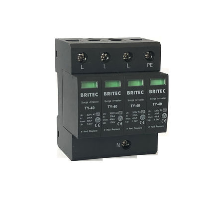 BR-40 Type 2 Black Surge Arrester Protection Device 3P+1 IP20 Lightning Thunder Protector