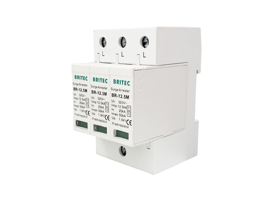White AC 12.5KA Power Surge Protection Device SPD Power Voltage Protector