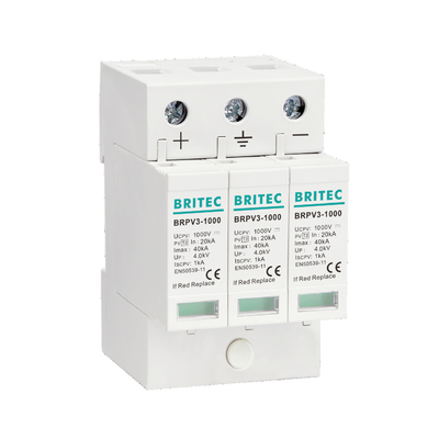 BRPV3-1000 1000V 3P Solar PV spd DC Surge Protection Device surge Arrester Suppressor pv dc lightning protection DC PV Solar Energy 1000V Surge Protector