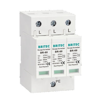 BR-60 3P Surge Protection Device Lightning Arrester Spd Type2 Surge Protective Device Suppliers